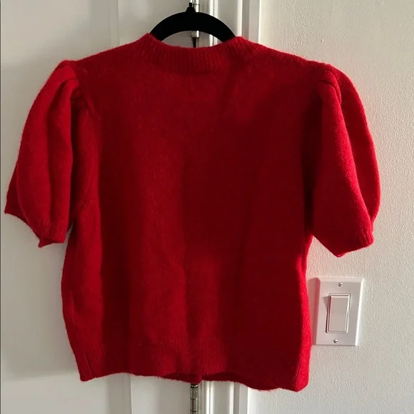 DOEN Scarlet Red Cardigan Sweater - Picture 3 of 3